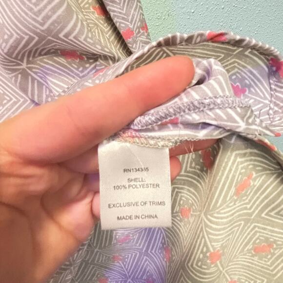 Women's Sigrid Olsen Grey Pink Geometric Tunic Top M - Picture 6 of 9